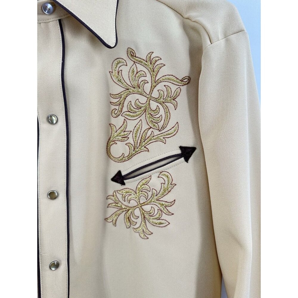H Bar C Ranchwear Vintage Western Pearl Button Shirt Size 16.5 Mens - Picture 10 of 16